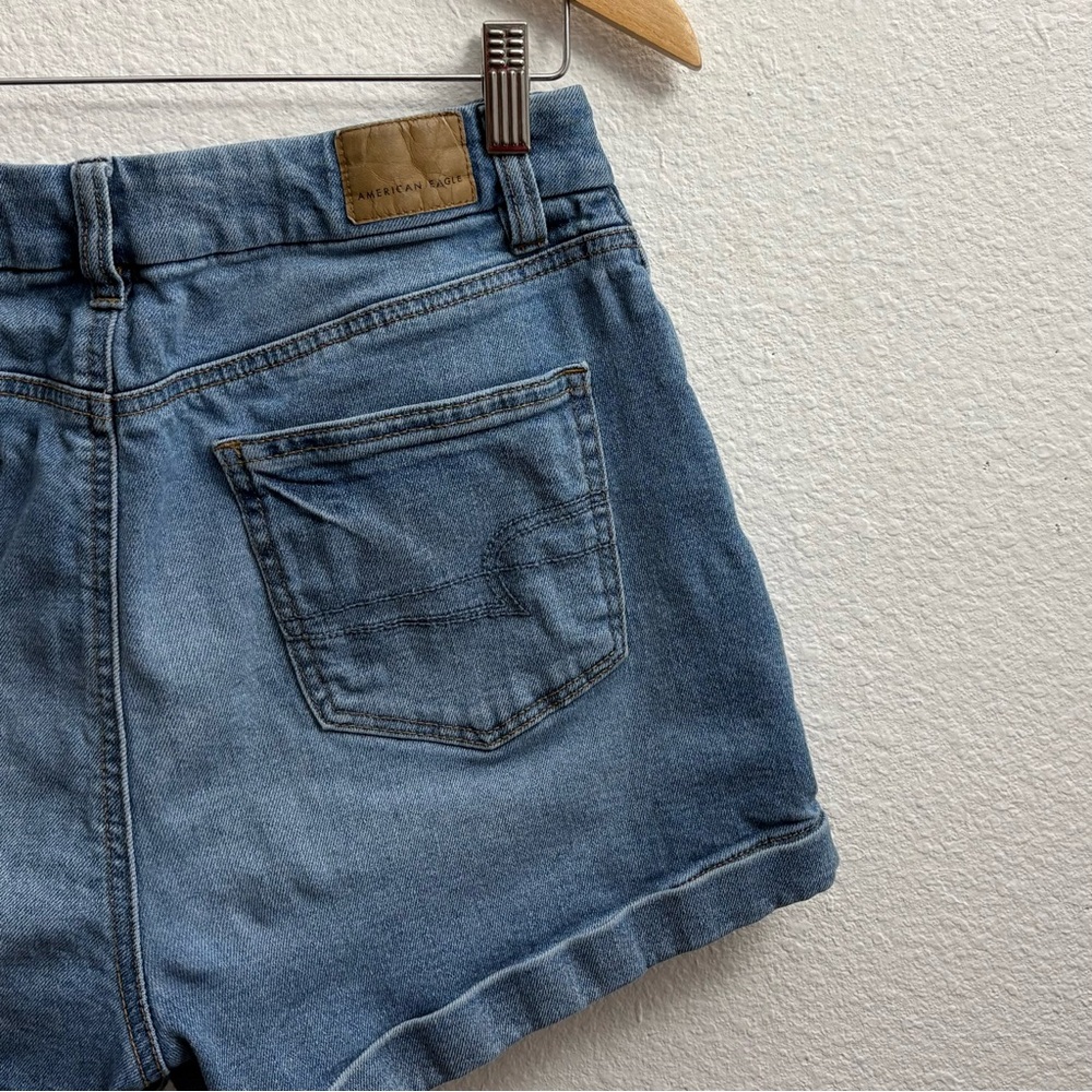 American Eagle AE Curvy Mom Shorts High Rise Stretch Denim size 8 - Picture 4 of 13